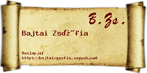 Bajtai Zsófia névjegykártya